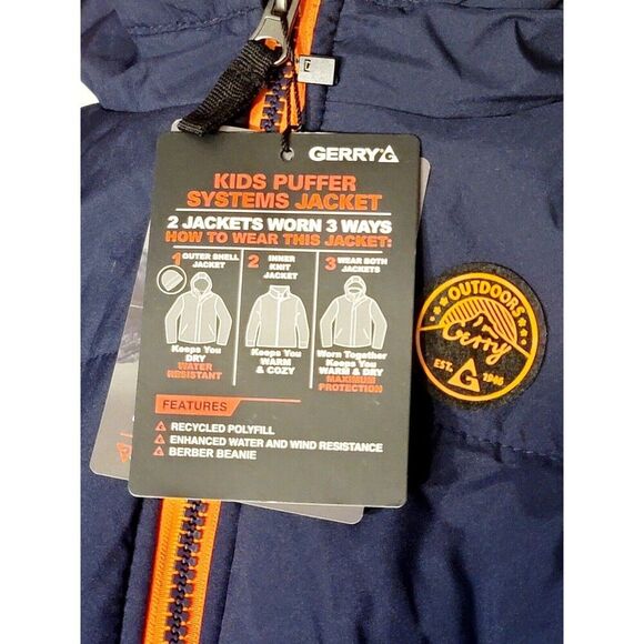 NWT Gerry Weber Kids' 3-piece Systems Puffer Jacket Coat 2 Jackets Blue Size 3T - Picture 8 of 8